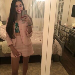 Zara Light Pink Blazer and Shorts